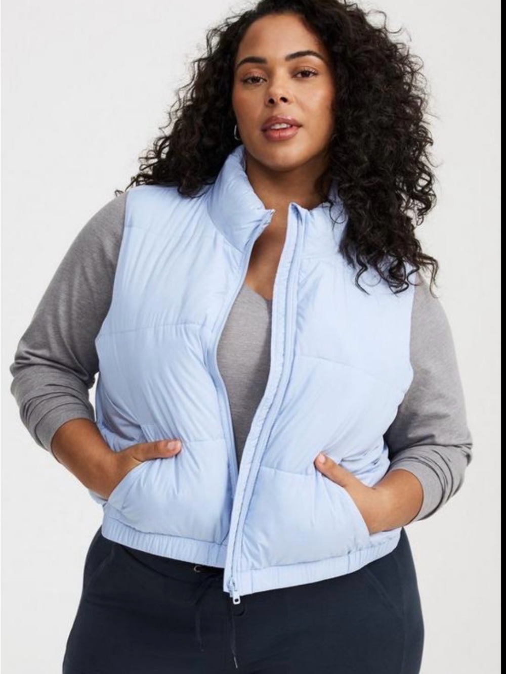 NWT Torrid Cropped Puffer Vest Kentucky Blue Size 1XL 14-16